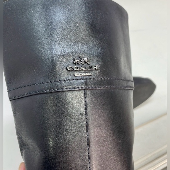 Coach Black Leather Ankle Boots - Picture 15 of 16
